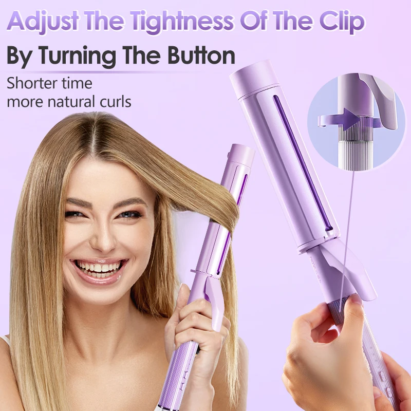 NOVUS 40mm Electric Professional Ceramic Hair Curler with Negative Ions Curling Iron Roller Curls Wand Waver Hair Styling Tools
