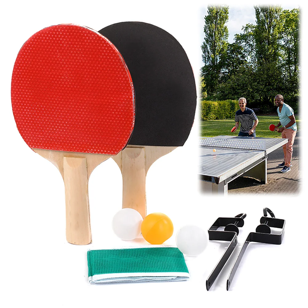 Table Tennis Set with Table Tennis Net and Post Set Ping Pong Racket Set for Indoor/Outdoor Games