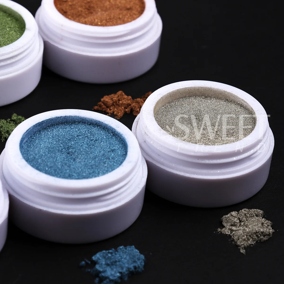 6pcs Mirror Y2K Metallic Nail Glitter Powder Purple Blue Green Chromium Pigment High Quality Accessory DIY Manicure Smooth Dust