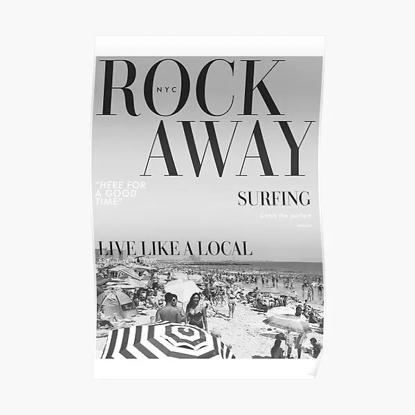 

Настенный постер Rockaway с изображением пляжа, винтажный художественный декор, Настенная комнатная живопись, смешной современный Декор без рамки