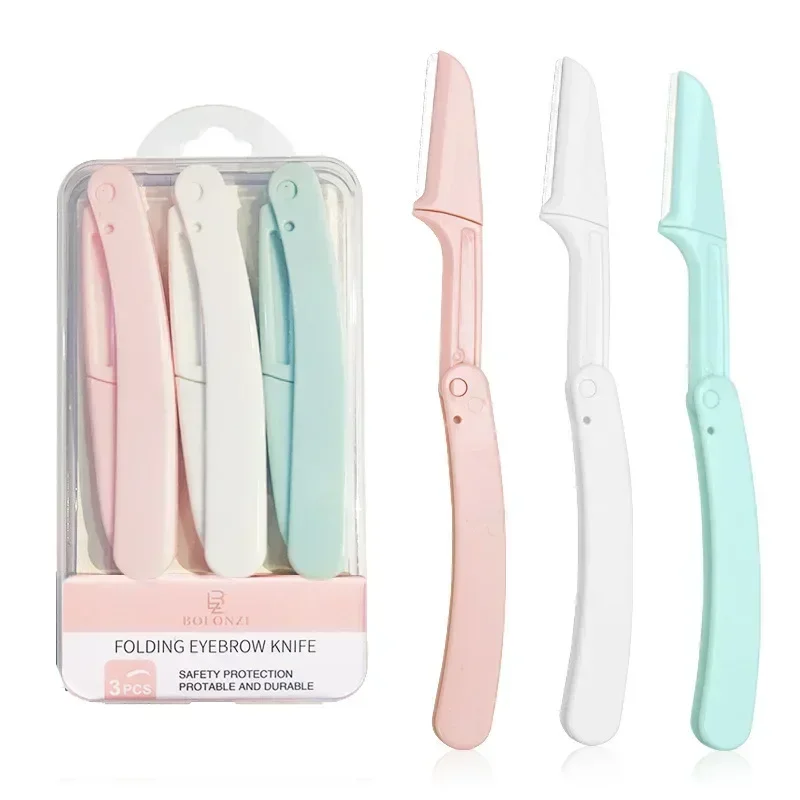 Face Shaver 1/3pc Safe Folding Ladies Anti-Scratch Razor Makeup Tools Eyebrow Trimmer
