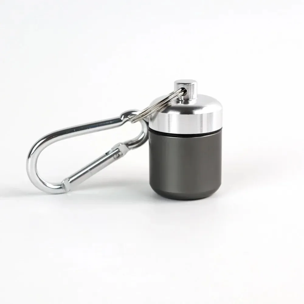 Waterproof Aluminum Pill Box with Sealed Storage and Keychain