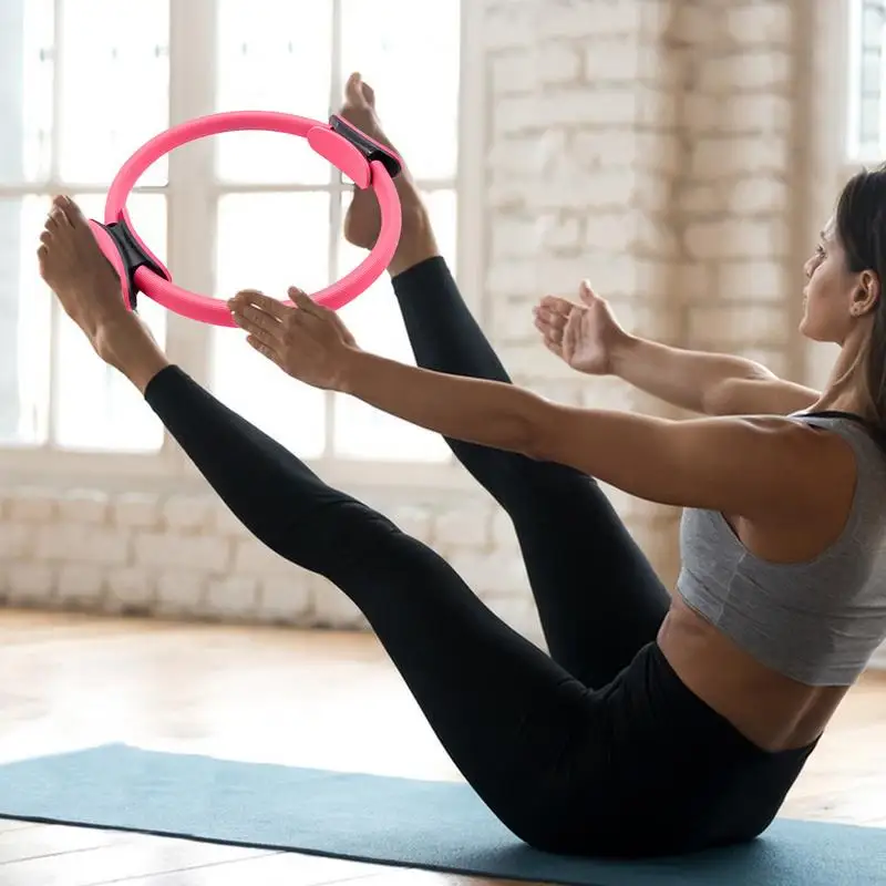 Pilates 15-Inch Portable Yoga Ring Magic S Thigh Exercise Adductor Exerciser Pilates Accessories For Home Workouts Toning Arms