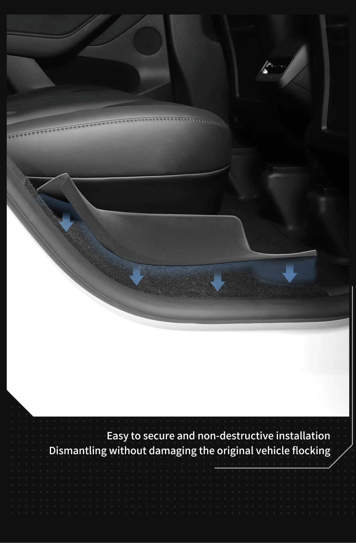 Smabee für Tesla Model Y 2021-2024 Hintere Türschwellenschutz, Tür-Einstiegsleisten, Schmutzschutz-Pad aus TPE, Zubehör – Detail 10