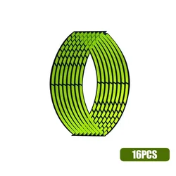 Universal Reflective Fluorescent Green Wheel Rim Decorative Strips - 18'' (B)
