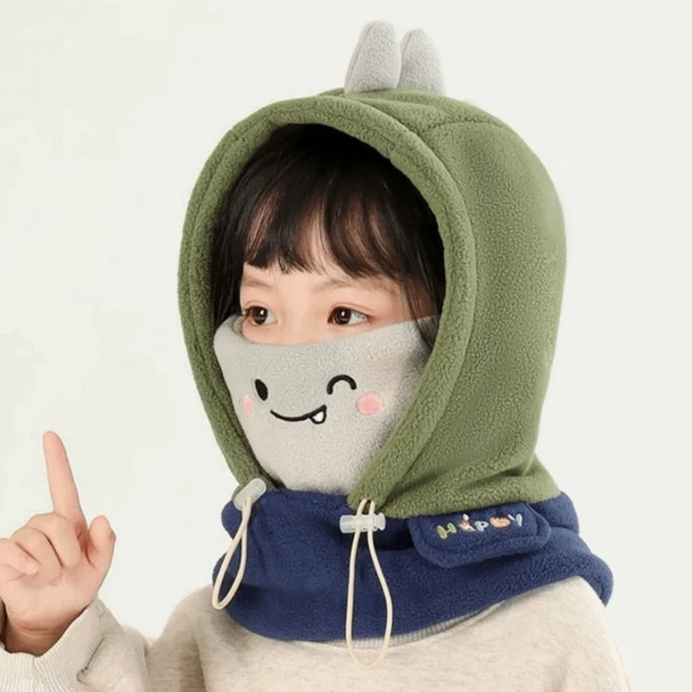 Funny 3 in 1 Cute Winter Hats Soft Plush Cartoon Balaclava Hat Keep Warm Mask&Scarf One-piece Hats Cycling
