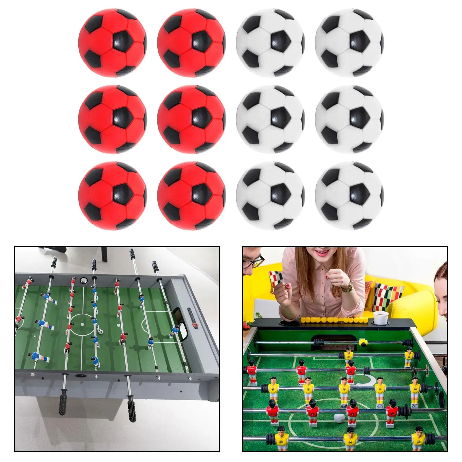 12x Foosball Balls Soccer Table Game Balls for Match Toy Indoor Family Game