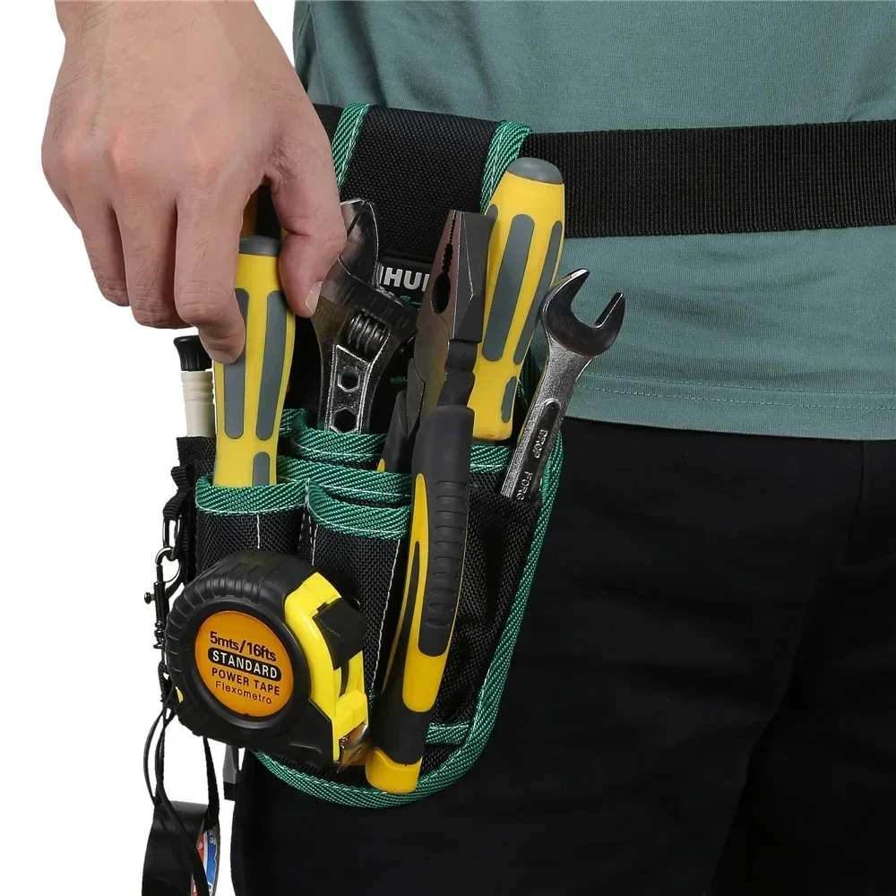 

WINHUNT Durable Tool Waist Bag with Belt Hardware Tools Storage Portable Organizer Pouch for Carpenter Electrician Tools