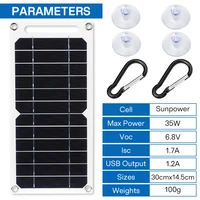 Panneau solaire Sunpower 5V 35W, charge rapide et stable par USB, panneau portable pour le camping et les camping-cars 4