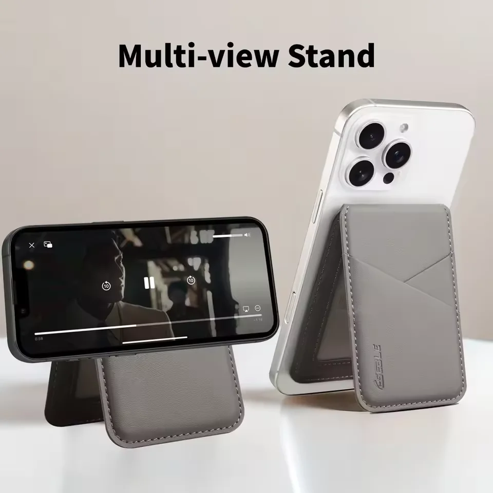 Leather Magnetic Card Holder with RFID Protection