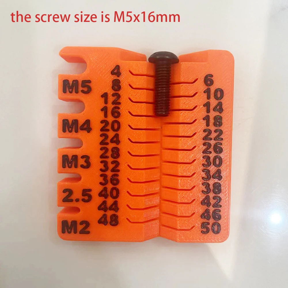 1pc Metric M2-M5 Length to 50mm Bolts Nuts Screws Size Easy to Read Multi-functional Measuring Tool petg 3D Printed stainless steel screws screw bolt nut set screw washer nut kit hexagon socket head cap screw