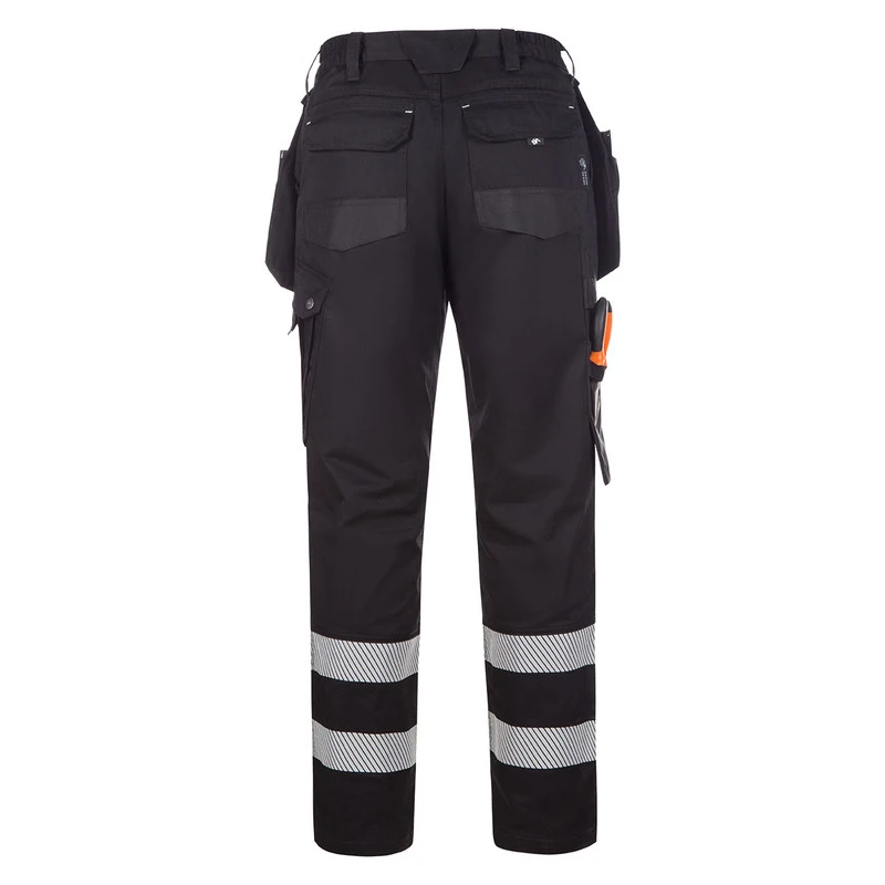 Work Pants Men Construction with Reflective Stripes Cargo Pants Multi  Pockets Repairman Pants Work Safety Trouser