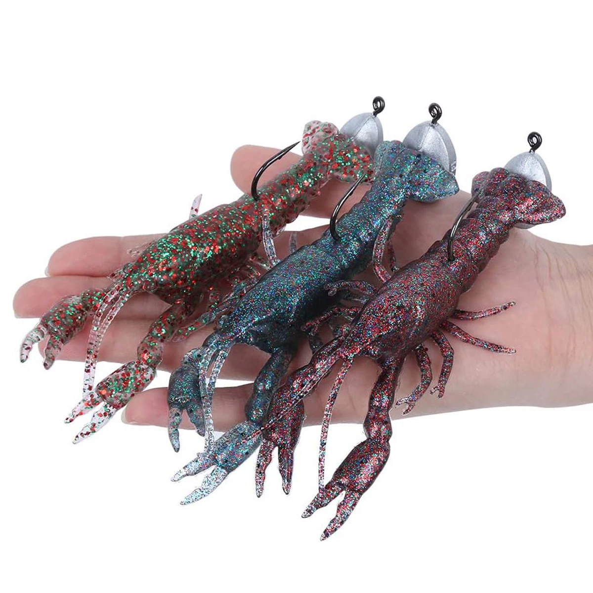 13cm/48g lobster bait soft Crawfish Shrimp bait Jigging saltwater/freshwater Artificial Lure Bait outdoor hook
