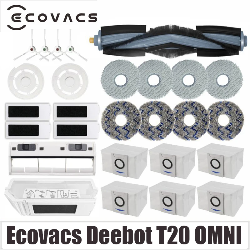 Ecovacs Deebot T20 OMNI Pallet Parts Mop Side Brush Main Brush/Roll Brush Filter Water Tank Accessorie