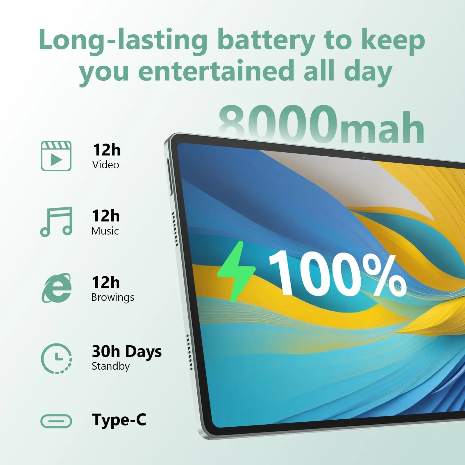 Azeyou Android タブレット 11 インチ、18GB RAM 128GB ROM、T606