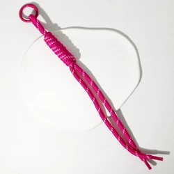 Vibrant Nylon Woven Rope Charms for Keychain and Bag Pendant Accessories (Rose red)