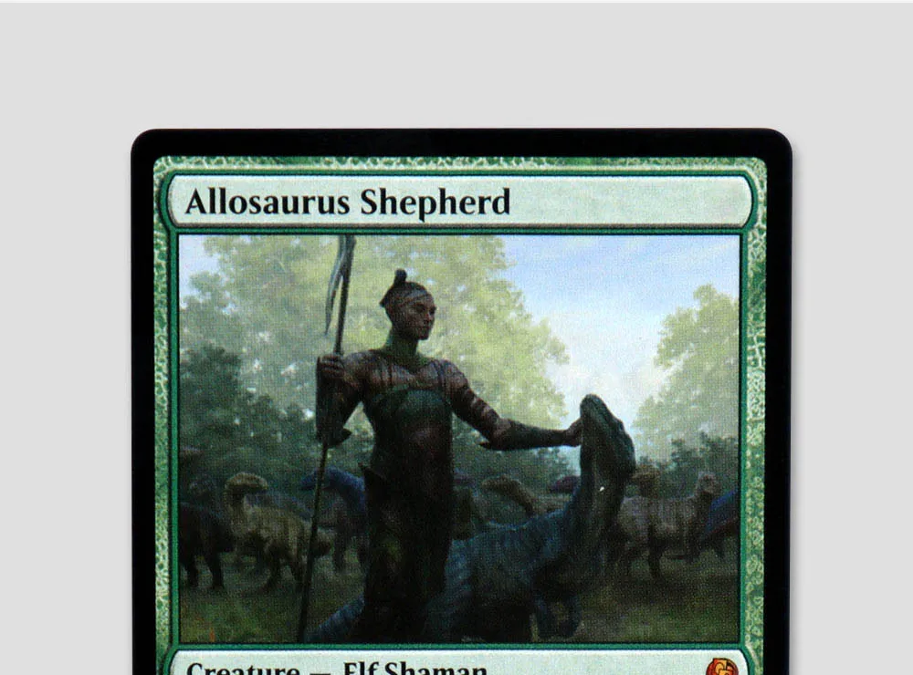 Board Games [Allosaurus Shepherd] Foil/Holo TCG Magical Proxy Black Top Quality Proxy Playing Cards Gathering Board Game Deck Trading Cards