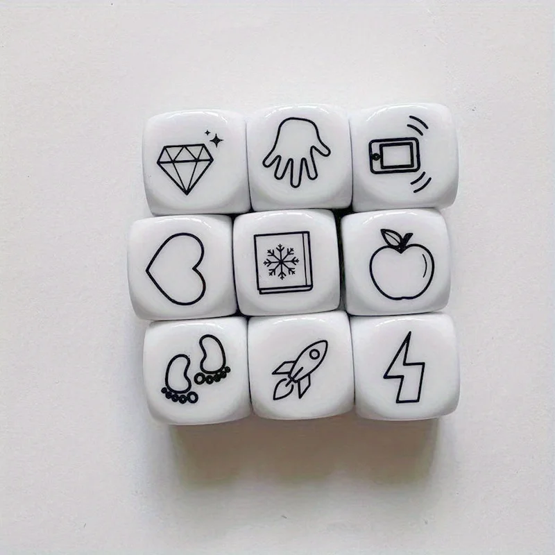 Story Dice Gioco da tavolo Puzzle Racconto storie Famiglia/Festa/Amici Genitori con borsa - immagine 5
