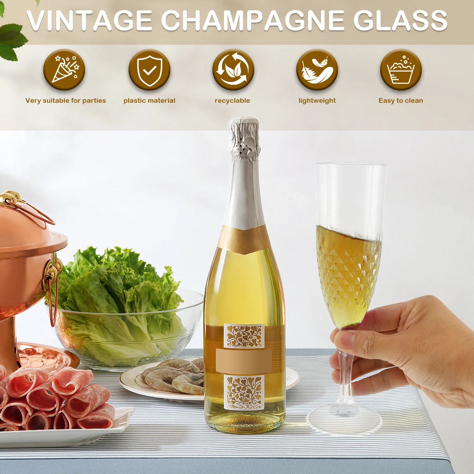 Plastic Champagne Flute Set 5