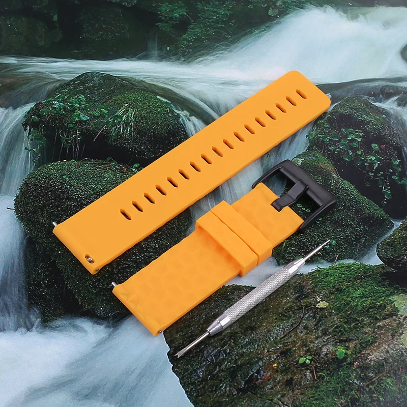 Waterproof Quick Release 24mm Silicone Smartwatch Band
