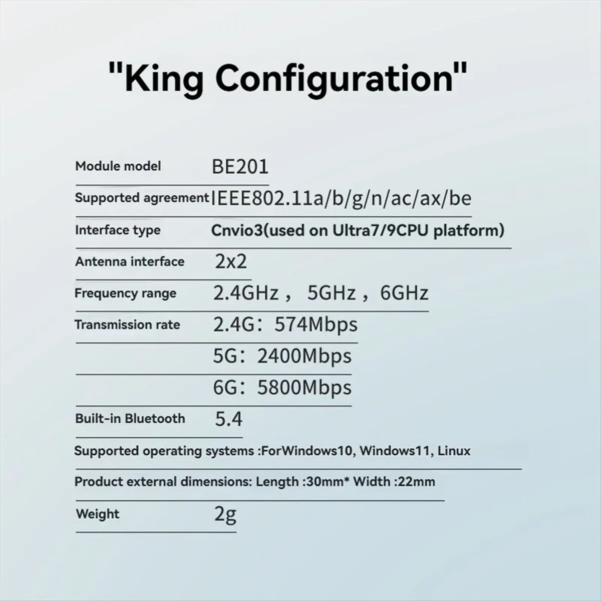 A10R BE201 BE201NGW WIFI7 카드 M.2 Cnvio3 8774Mbps 트라이밴드 BT5.4 무선 WIFI 모듈(8DB 안테나 포함) Win10/11 64비트용