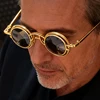 Metal Rotundity Punk Sunglasses Female Vogue Vintage Steampunk Brand Designer Fashion Man Sunscreen Sun Glasses UV400 Sunnies