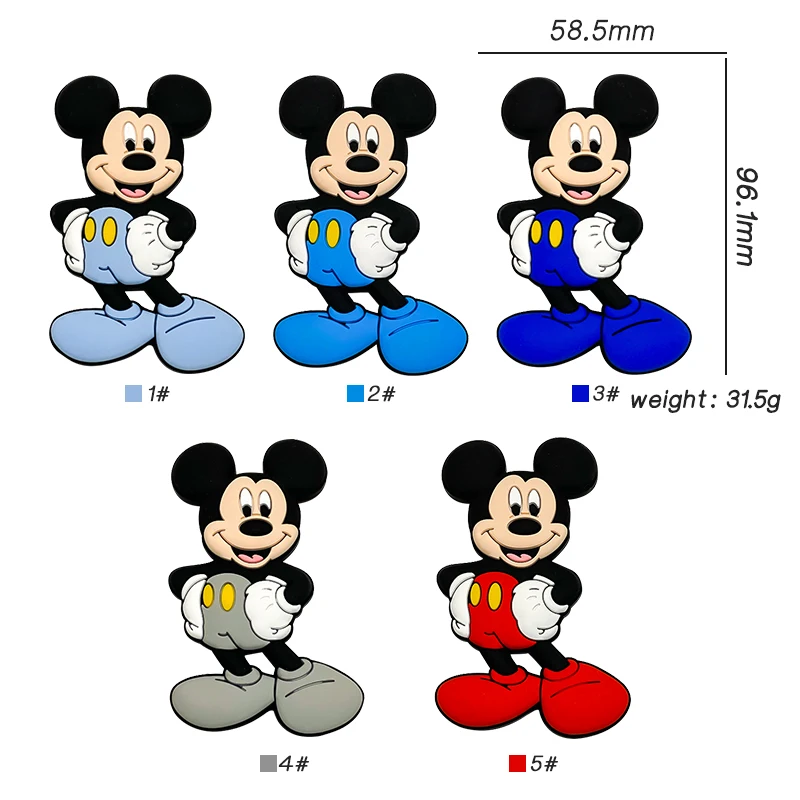 Teething Toys Pacifier Clip Pacifier Chain Pacifier Accessories Baby Silicone Accessories 1pcs Silicone Disney Mickey Mouse BPA Free Teething Infant Chewable Dummy Necklace