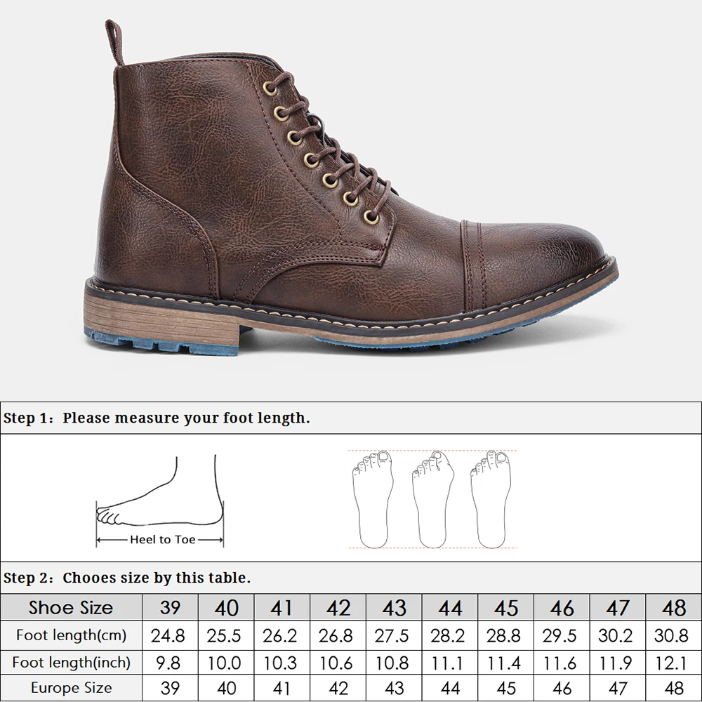 Classic Style Boots Men Brand Handmade Comfortable Fashion Boots Leather #AL633