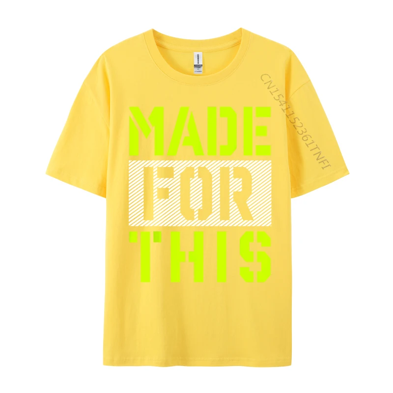 Normal T Shirt Retro Short Sleeve Personalized Pure Cotton Crew Neck Men Tops Shirts Printing Tee-Shirts Fall Wholesale Made For This Athletic Neon Green yellow
