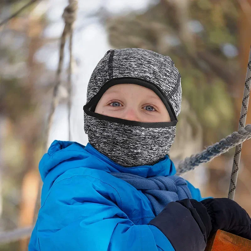 Girls Balaclava Fleece Windproof Ski Face Mask Cover Boys Snowboard Cycling Hiking Scarf Children Kids Skiing Helmet Liner Hood