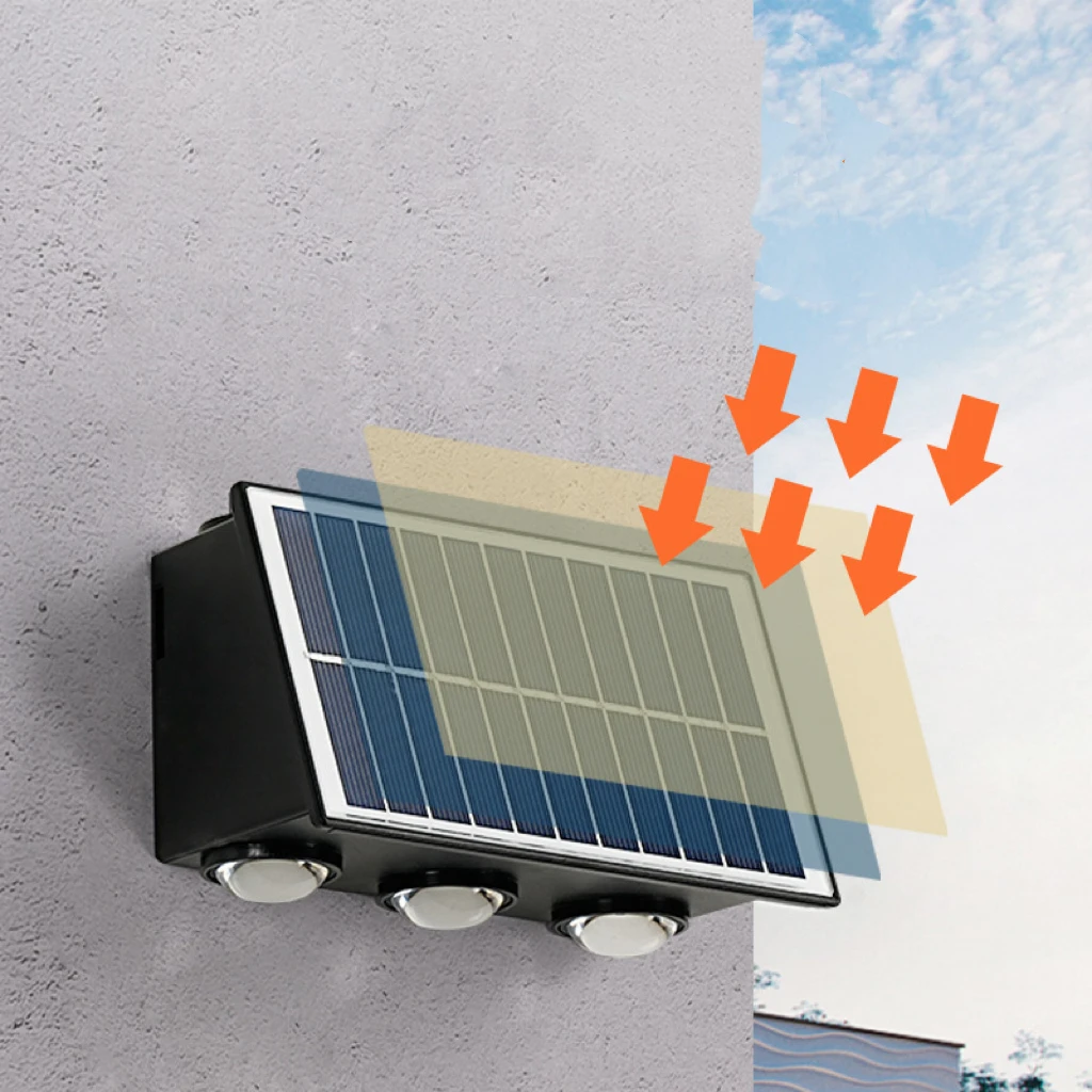 RGB solar wall lamp outdoor courtyard garden wall villa walkway up and down LED spotlights