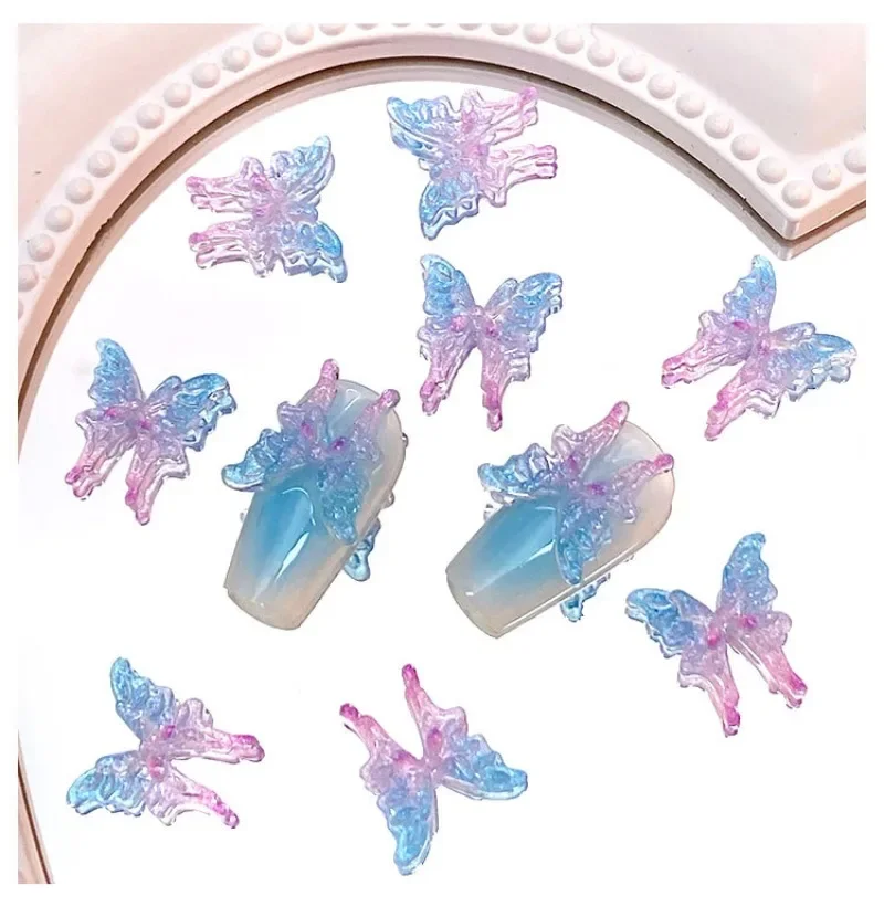 

Мечтательная бабочка, технические украшения для ногтевого дизайна, градиентные розовые украшения, маленькие стальные шарики, смешанные алмазы, «сделай сам», аксессуары для ногтей