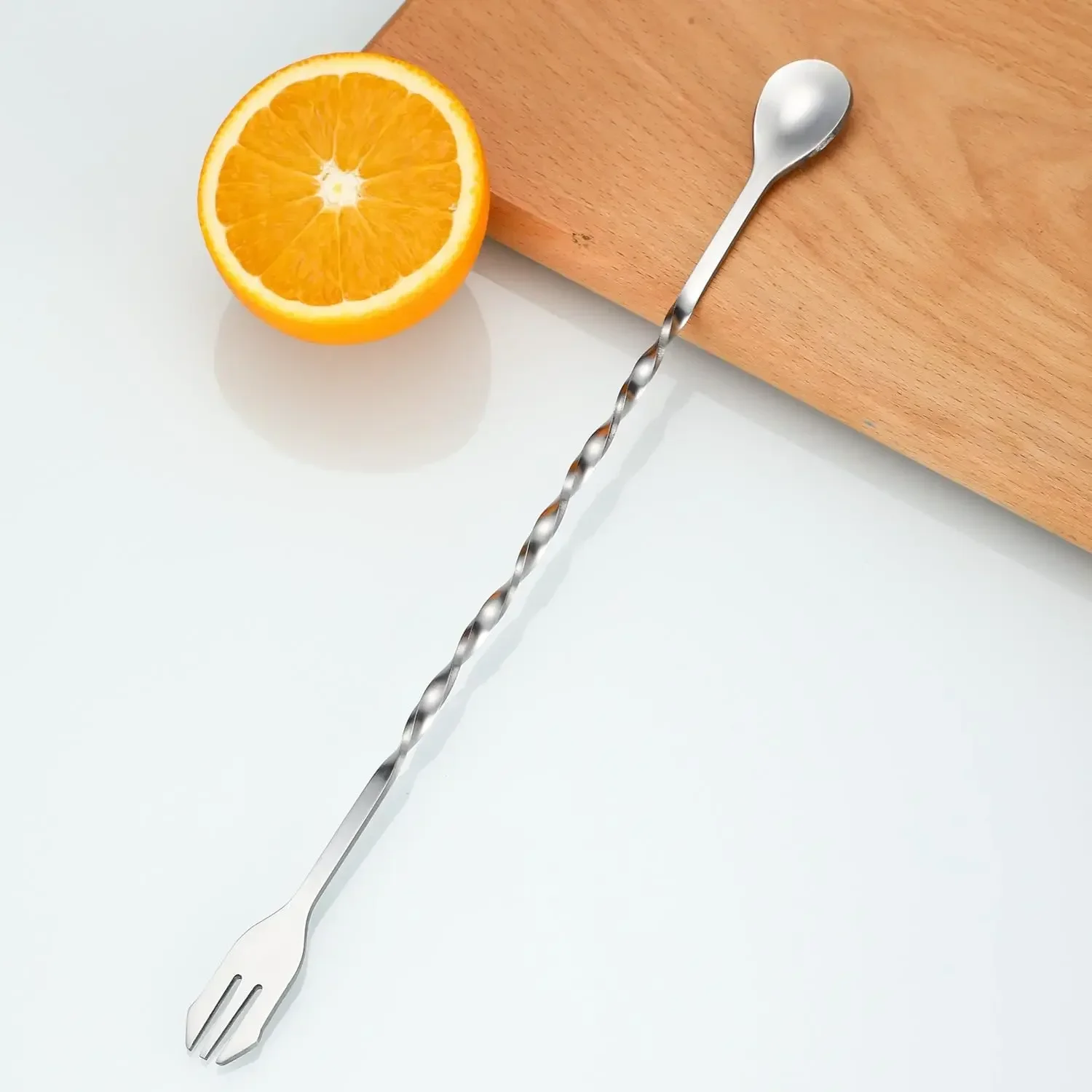 2 Pieces Stainless Steel Popsicle Sticks 10-inch Cocktail Ice Crusher Cocktail Milk Tea Ice Masher Bar Spoon Stirring Stick