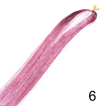Hair Tinsel Rainbow Tinsel Hair Extensions 19 colors 200Strands Headwear Sparkle Glitter Hair for Women for Cosplay Party Braids 11