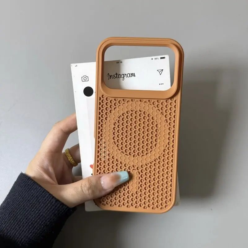 Enhanced Product Title: Magnetic Honeycomb Thermal Mesh Anti-drop Phone Case - Shockproof Protective Cover