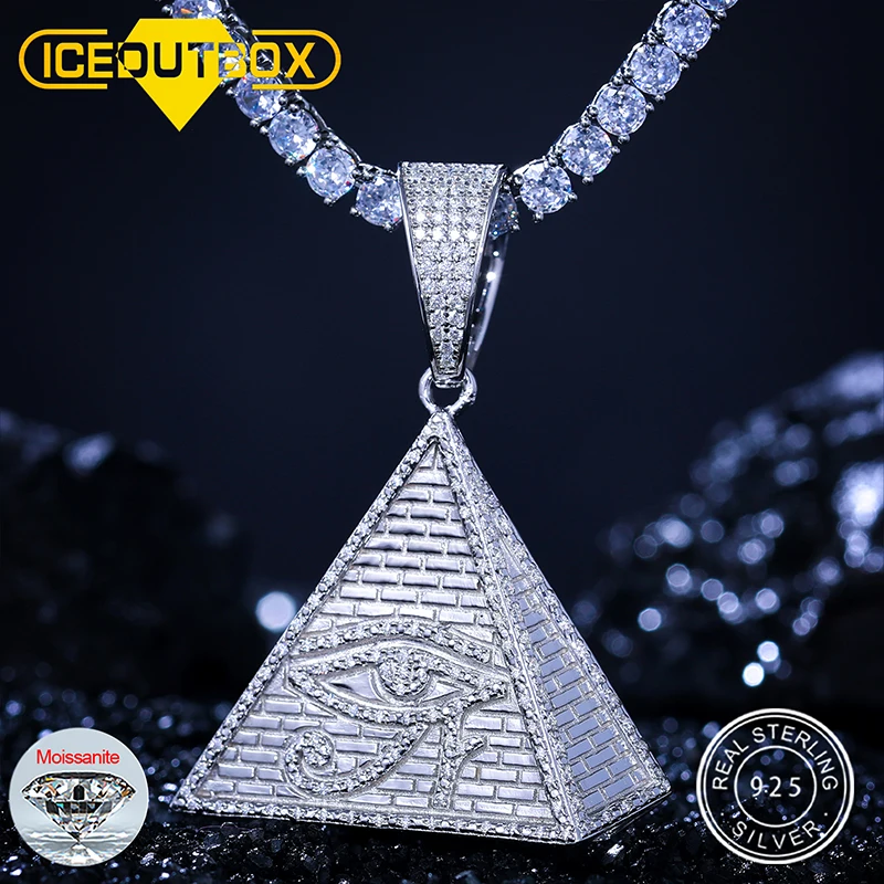 925 Hip Hop Sterling Silver Egyptian Pyramid Eye Of Horus