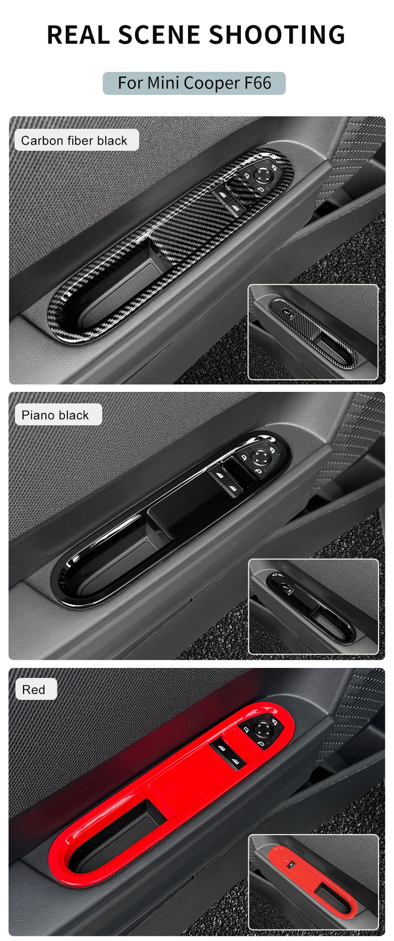 2 stücke Für BWM Mini Cooper F66 F67 Cabrio 2024 2025 Auto Fensterheber Panel Dekorative Shell Auto Innen Dekoration zubehör – Detail 12