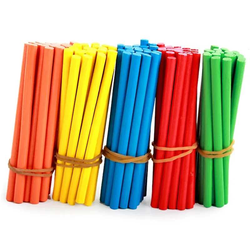 1200/300PCS Wooden Counting Sticks Montessori Kids Learning Games Classroom Supplies Teaching Juegos Educativos Para Ni&ntilde;os