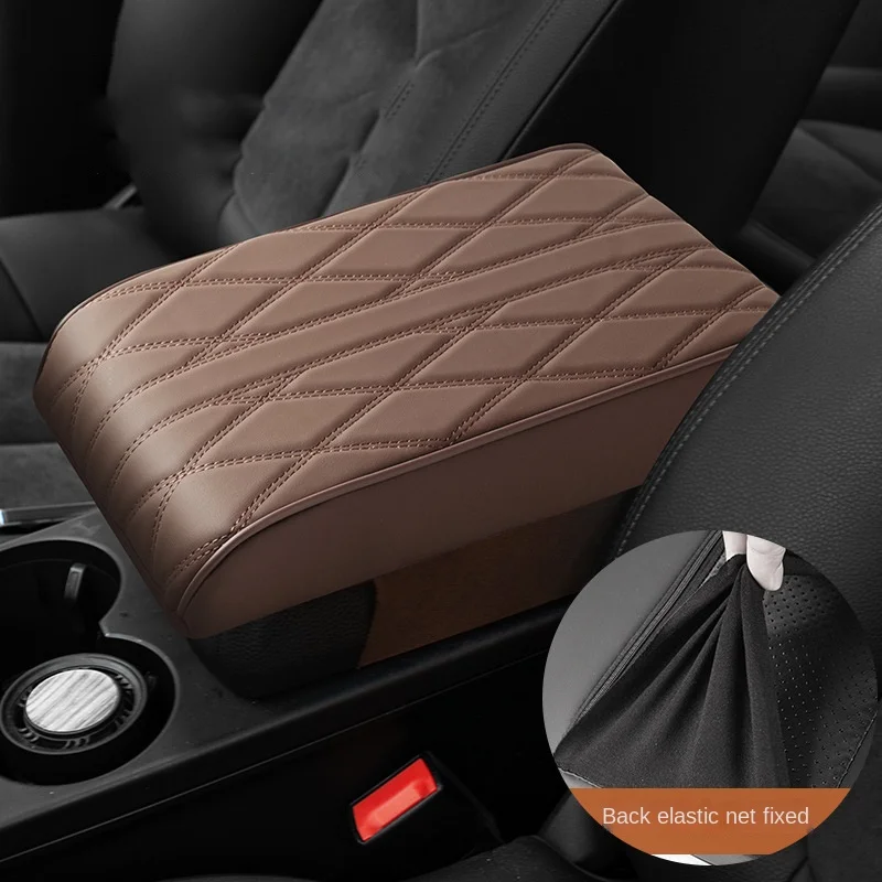 PU Leather Armrest Protector With Elastic Strap (Black