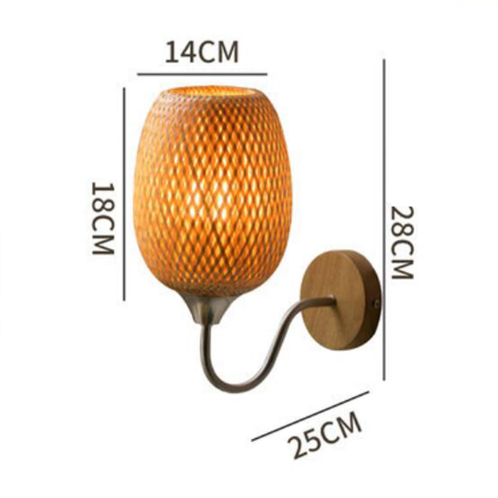 Rattan Bamboo Wall Sconce Light Fixture Vintage Wall Lamp Lighting Bedside Retro Lamp Industrial Decor Dining Room Bedroom