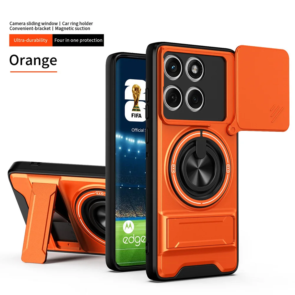 Sleek Magnetic Car Holder Case with Slide Lens Camera Protection Cover