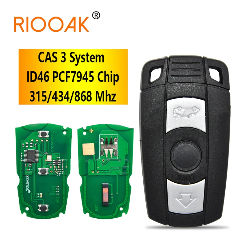 Chiave Telecomando Per Auto Per Bmw Cas 3 System 1 3 5 Series Id46 Pcf7945 Chip 315/434/868 Mhz Chiave Smart Card Automatica