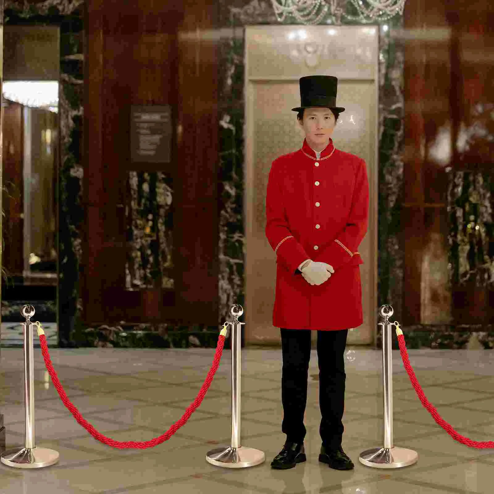 Guardrail Rope Isolation Lanyard Barrier Tape Stanchions Ropes Crowd Control Rope With Hooks Queue Barrier Line