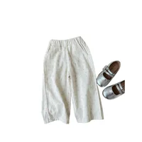 Spring Autumn Korean Kids Girls Trousers Cotton Colourful Dot Pocket Loose Toddler Girls Pants Children Girl Wide Leg Pants 5