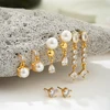 Dainty Zircon Small Stackable 14k Gold Plated Earrings Set for Women Multiple Piercing Cartilage Huggie Hoop Earring Jewelry 4