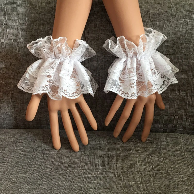 Lolita Hand Sleeve Detachable Lace Ruffled Wrist Cuffs Cosplay Accessories