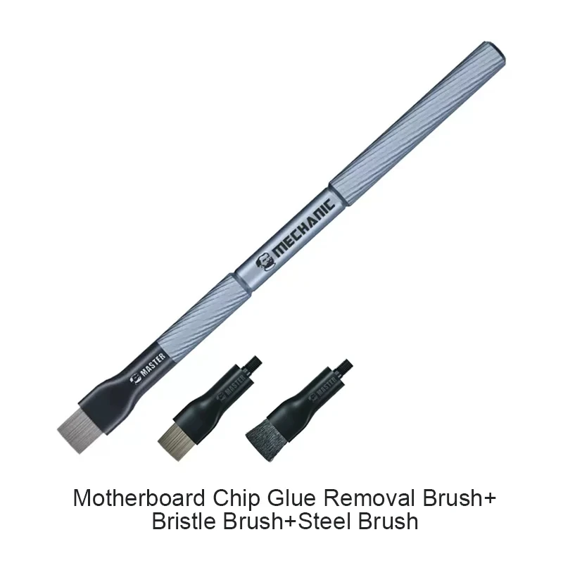 MECHANIC Motherboard Cleaning Brush Dust Cleaning with Replacement Head Cellphone Chip Tin Glue Removal Bristle/Steel Brush tool 5
