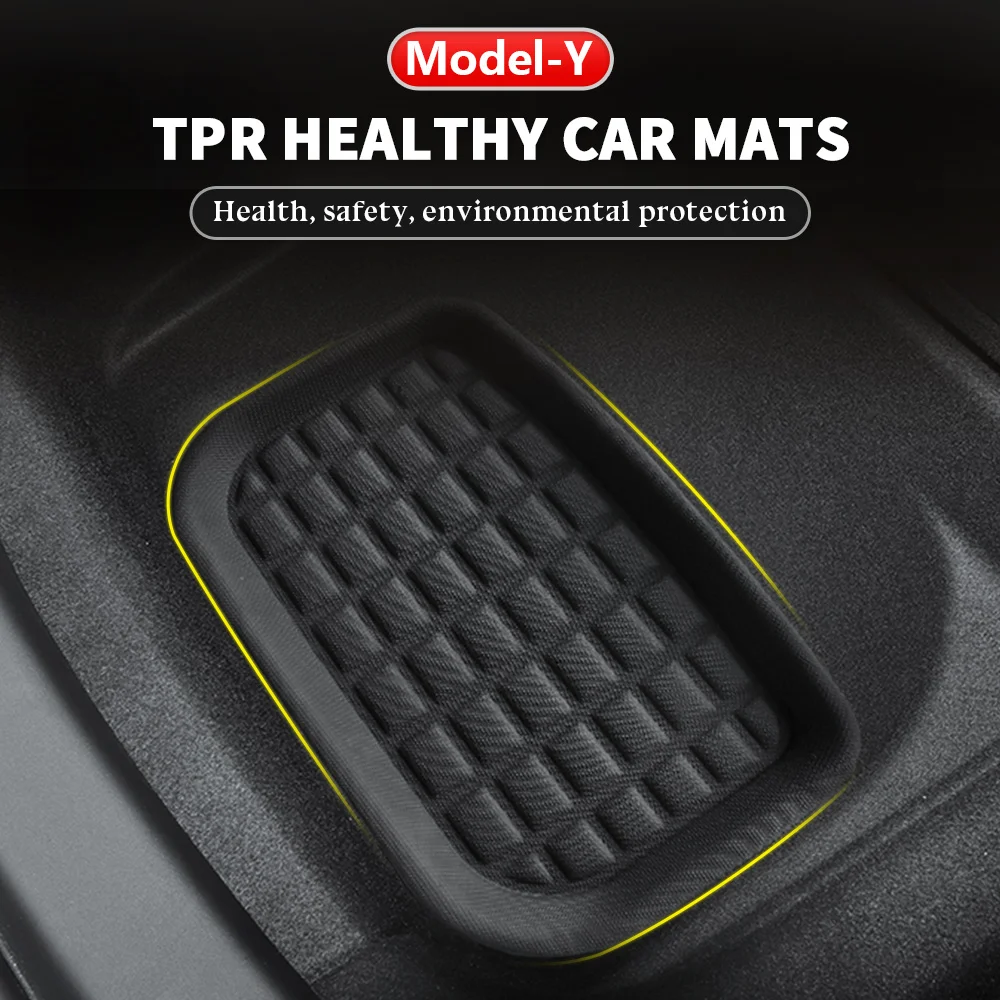 

1 шт. новый резиновый коврик для багажника автомобиля, нижняя подушка, водонепроницаемые устойчивые к царапинам поддоны для Tesla Model Y 2021, Стайлинг интерьера автомобиля