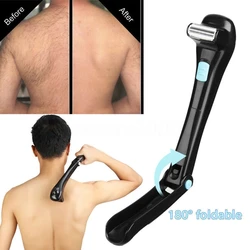Top Sale Men Shaving 180 Degrees Foldable Electric Back Hair Shaver Battery Manual Long Handle Hair Remover