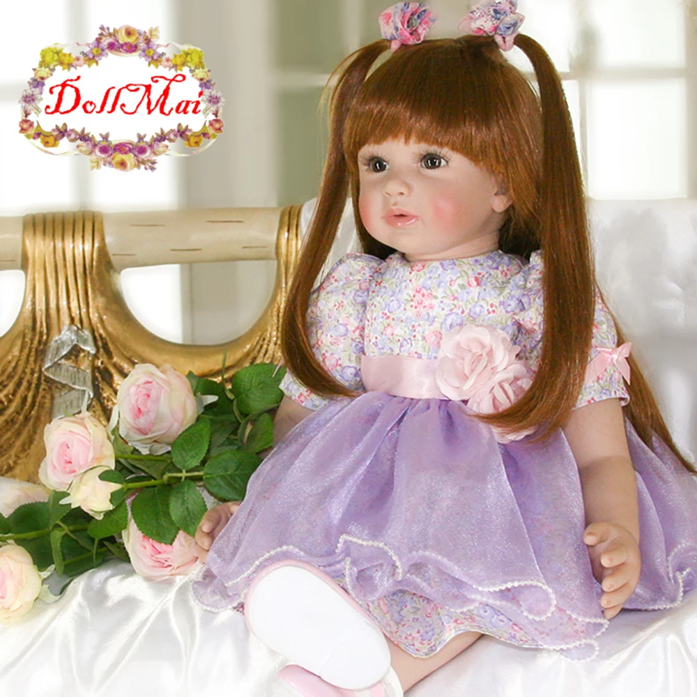 

Lovely Girl Baby Doll Reborn Toddler Lifelike 24 Inch Soft Silicone Babies Doll Alive Children Gift Princess Dress Up Toys
